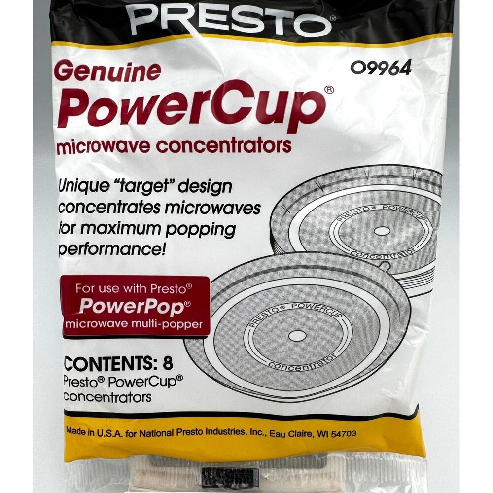 Genuine Presto PowerPop PowerCup Concentrators 8 Per Pack 09964 - Sealed 3 Packs